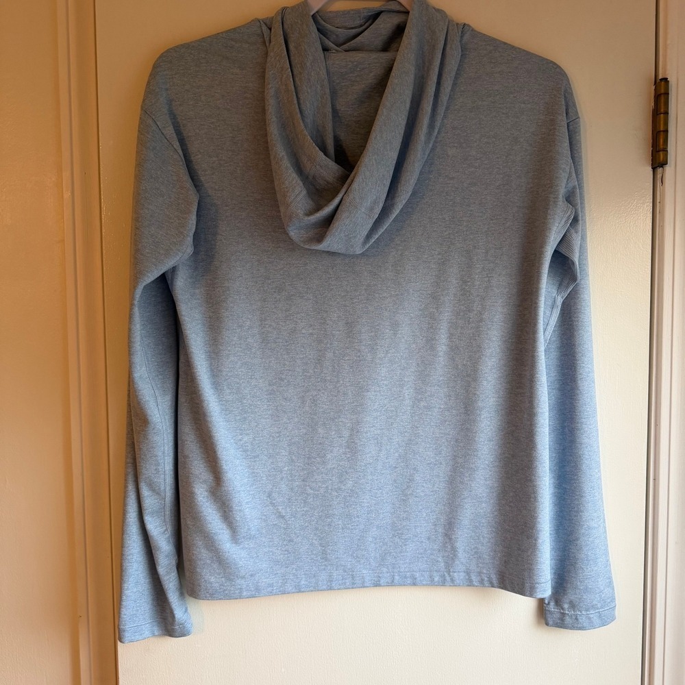 Athleta Uptempo Hoodie Sweatshirt Light Blue Long Sleeve Thumbholes XS TP - Picture 5 of 10